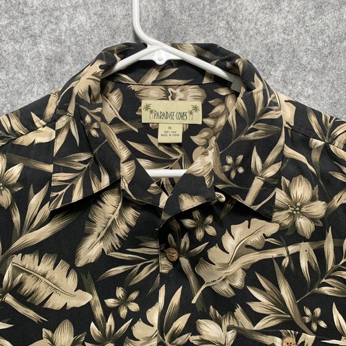 Paradise Coves Short Sleeve Shirt Hawaian Tropical 100% Silk Mens Size XL - Picture 2 of 9