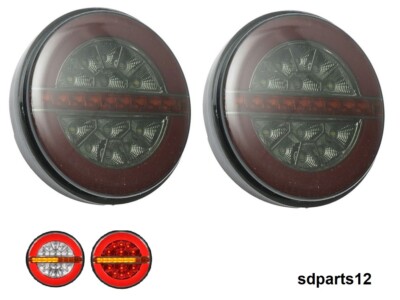 2 Rücklichter Hamburger Rauch LED 12-24V Dynamisches Blinken Stop Position Neon