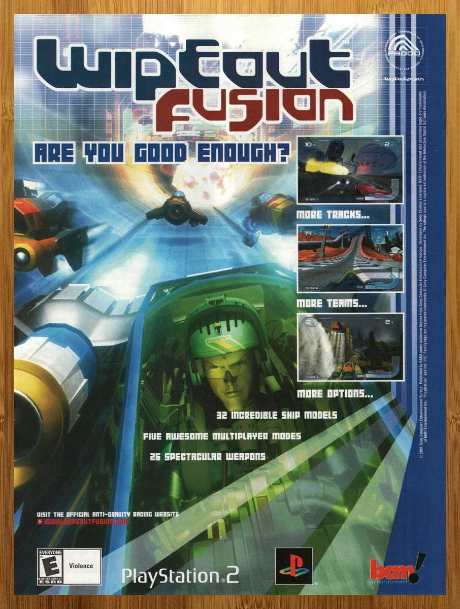 2001 Wipeout Fusion PS2 Playstation 2 Print Ad Poster Original
