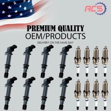 8X OEM Ignition Coil + 8X Iridium Spark Plugs For Dodge Ram 1500 Jeep 4.7L UF270