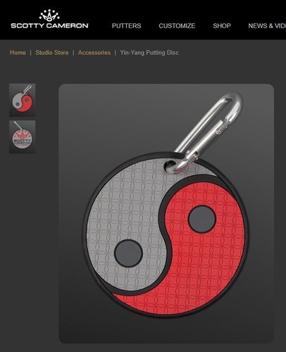 Scotty Cameron Titleist Limited Yin-Yang Bag Tag Putting Disc Red Gray - Picture 2 of 3