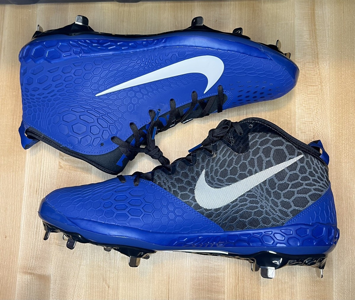 Adidas Nike Force Zoom Trout 5 Pro MCS Baseball Cleat AH3373-401 Sz 14 Blue Nike Force Zoom Trout 5 Metal Baseball Cleats Blue/Black  main image 2