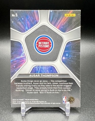 2023-24 Panini Prizm AUSAR THOMPSON RC ROOKIE Deep Space #5 Detroit Pistons - Picture 2 of 2