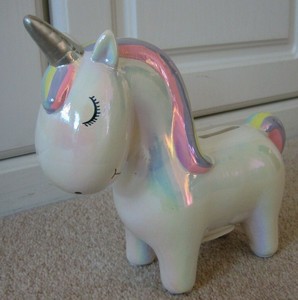 Details About New Ceramic Rainbow Mane Unicorn Money Box Piggy Bank - 