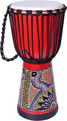 Djembe Drum,10'' X 20'' African Drum with Hand Painted Pattern Mahogany Goatskin