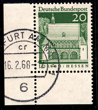B6) Bund 20 Pf.  491 Eckrand EUL E3 gest. Vollstempel TST 16.2.68 FFM mit Gummi