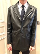 *** VESTE HOMME EN CUIR NOIR