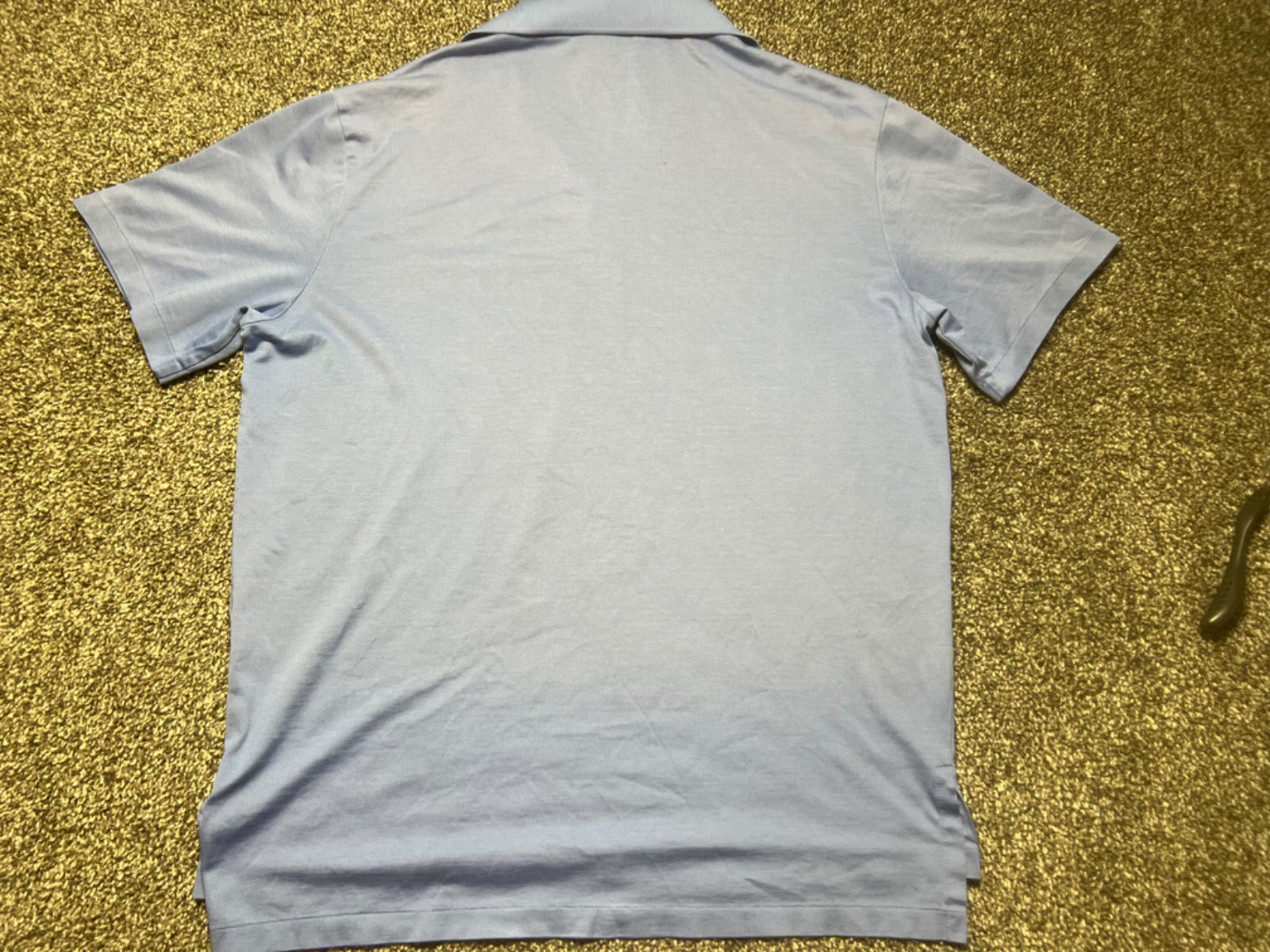 Polo Golf Ralph Lauren Performance Camicia Uomo Blu Medio Pima Misto Cotone Pony