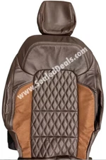 COFFEE & SUEDE DIAMOND QUILT LEATHER SEAT COVERS FOR FORD BRONCO FULL SIZE 2DOOR