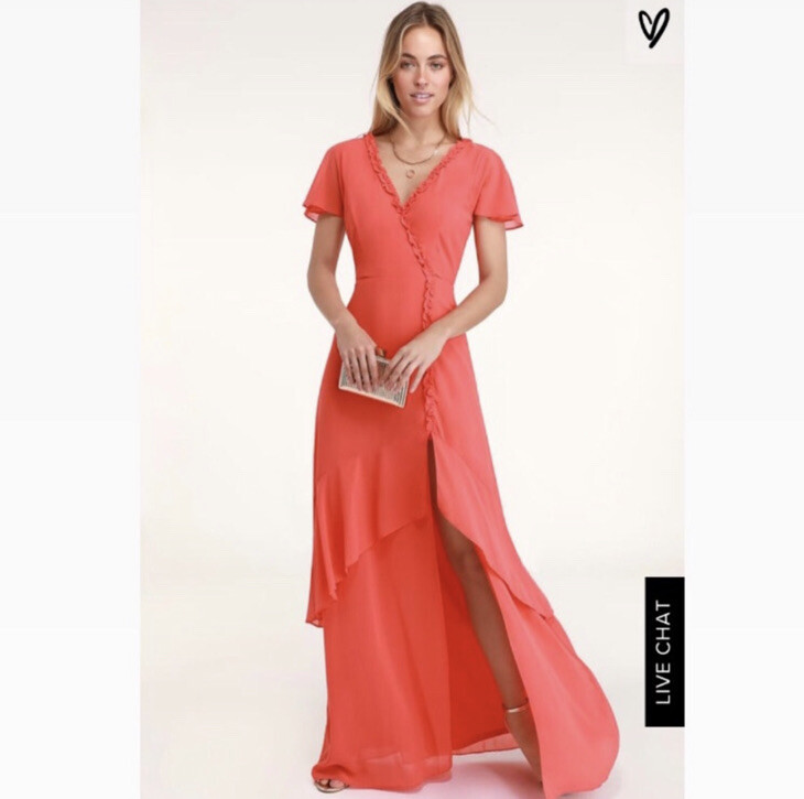 coral backless maxi dress Omarosa Hardware Detail Cut-Out Halterneck Maxi Dress in Coral