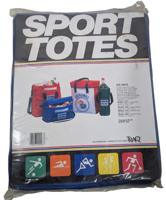 VTG 80s TRAQ Sport Totes Cooler Bag Carry Can Tote Drinks Kol Pac Blue NIP 1984