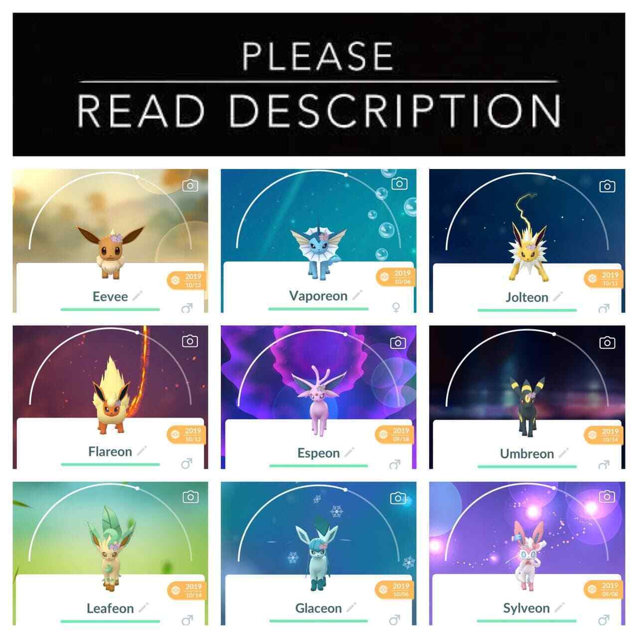 Eevee Flower Crown & Evolutions - Pokemon Go