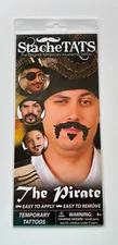 Halloween tattoos "THE PIRATE" StacheTats Temporary Tattoos.  Hard to find.
