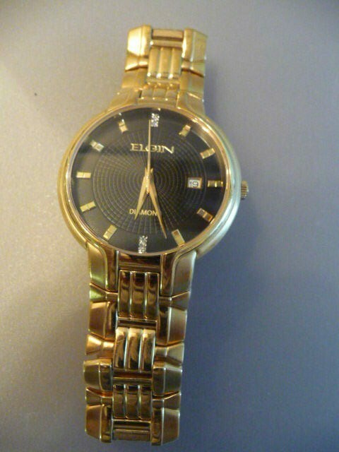 elgin mens diamond watch