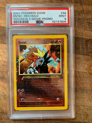 PSA 9 Pokémon Movie 3 Black Star Promo Entei Reverse Holo PSA 9 NM