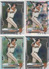 HUNTER BISHOP (4) 2021 Bowman Chrome Base/Mojo Refractor/Atomic Lot SF Giants