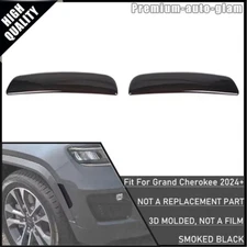 FRONT WHEEL EYEBROW LIGHT LAMP COVER TRIM FOR JEEP GRAND CHEROKEE 2024+ SMOKED