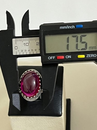 Elegant Men Silver 925 Ring Genuine Star Ruby Stone Handmade Design ياقوت نجمي - Picture 14 of 15