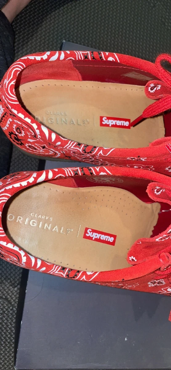 Supreme x Clarks Originals Wallabee Bandana Red Paisley