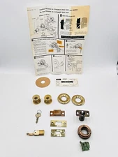 Vintage RUSSWIN Mortise 2 Cylinder Dead Lock W ONE Key And Instruction NOS