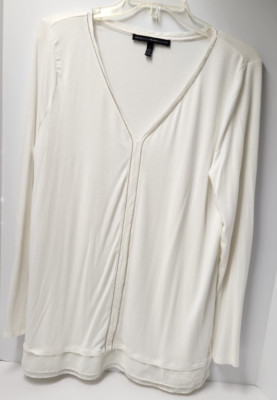 White House Black Market Elegant White Blouse Top - Women L