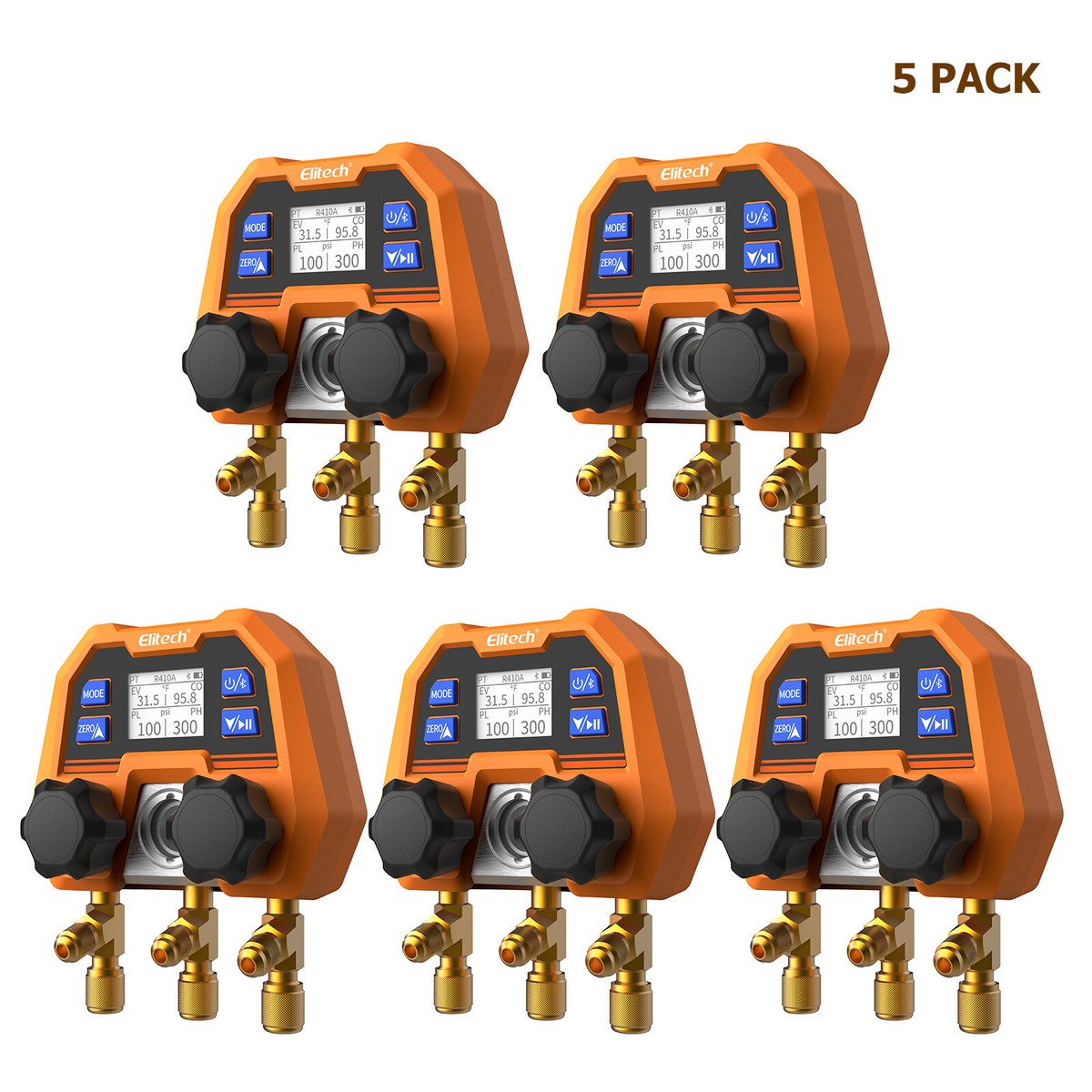 Elitech EMG-40V Manómetro Digital HVAC Inteligente De Cuatro Puertos Con Sensor De Vacío - Foto 2