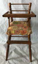 Toy Doll Wooden High Chair Swing Tray Spindle Vintage