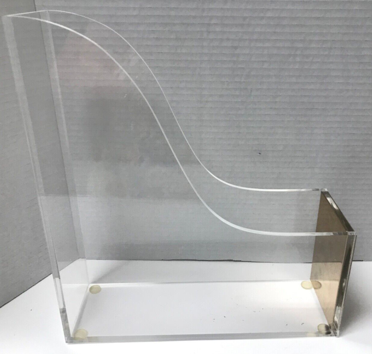 Kate Spade New York Clear Acrylic Book Magazine Holder W/Gold Etcetera Engraved