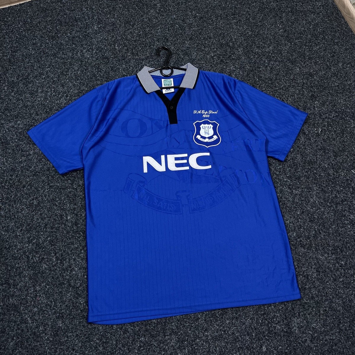 Everton 1995 FA CUP FINAL NEC Football Shirt Soccer Jersey Everton 1995 FA CUP FINAL NEC Football Shirt Soccer Jersey