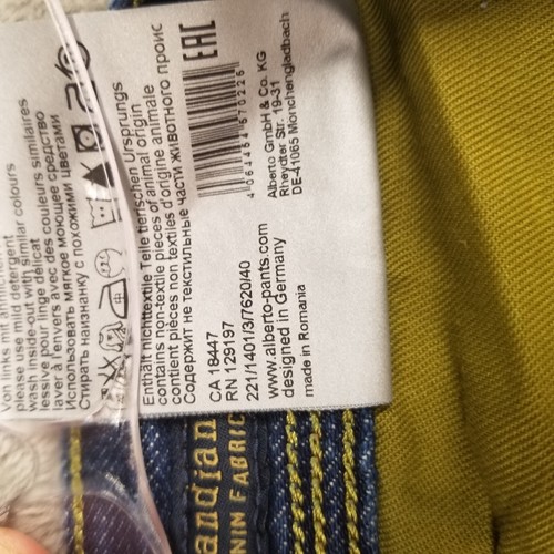 Alberto Jeans Stone Organic Candiani Italy Denim Modern Fit 33x34 Herren Blau Neu mit Etikett - Bild 8 von 18