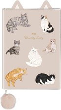 2026 Planner A6 Monthly Diary/Die-Cut Cat/Gray Beige