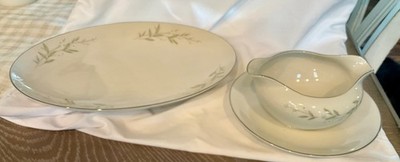 Vintage St. Regis Fine China sauce boat with matching 12-inch serving platter