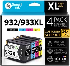 Compatible Ink Cartridge for HP 932XL 933XL 932XL 933 XL 4 Combo Pack XL Blac...