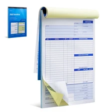 Job Work Order Forms, Large Size Contractor Invoice Book 8-1/2 x 11-7/16,