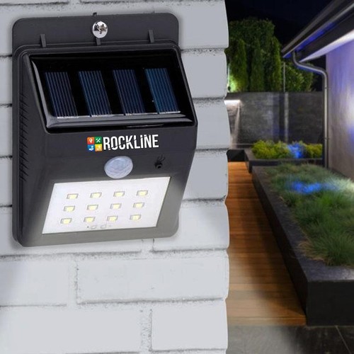 2 x Solar Wall Light 12 LED PIR Motion Sensor Outdoor Garden Patio Security Lamp - Picture 2 of 8