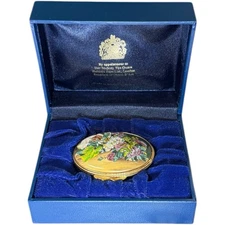 Halcyon Days Enamel England Trinket Box Royal Botanic Gardens Kew Floral Bouquet