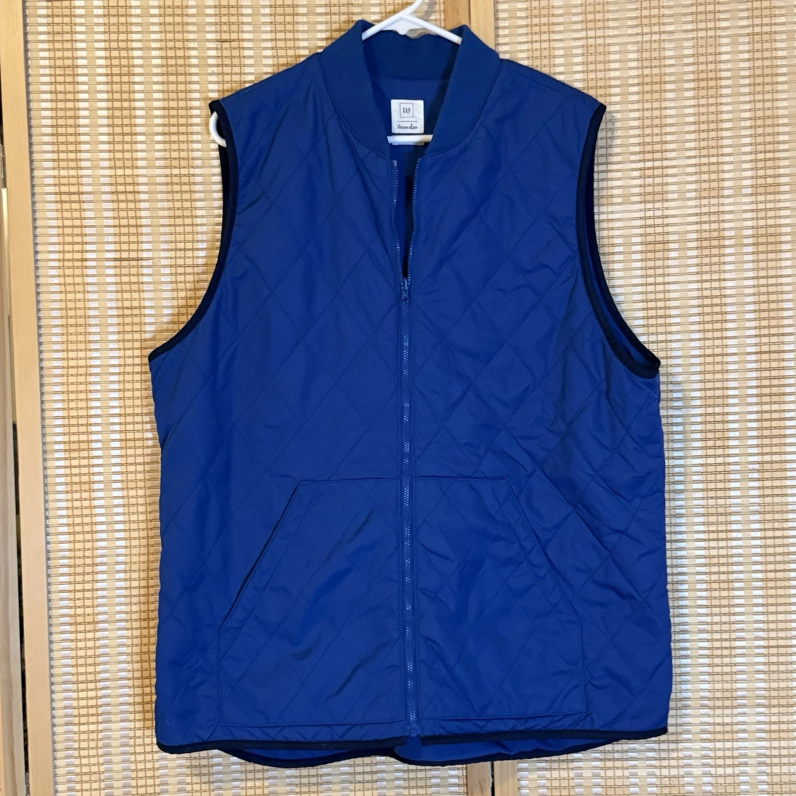 Gap Steven Alan Mens XL Vest Blue Puffer Pockets Activewear Outdoors Sportswear