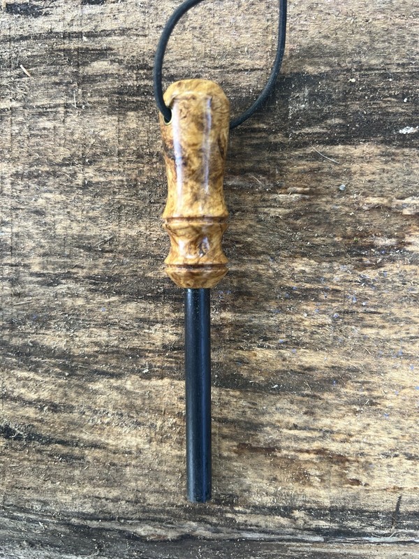 5/16 Ferro Rod Ferrocerium Firesteel Fire Striker Maple Burl Handle Bushcraft