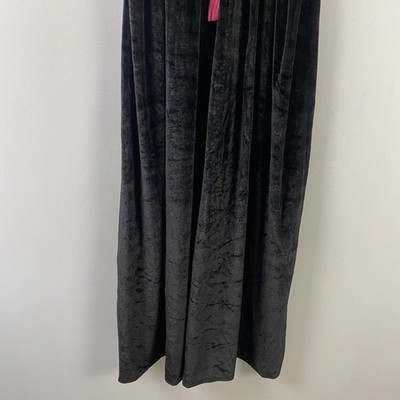World Market Mira Black Velvet Floral Embroidered Kaftan Dress Size S/M |  eBay