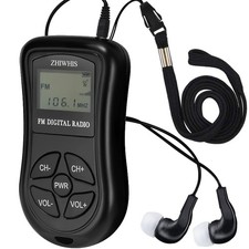 Mini Portable FM Radio, Stereo LCD Digital Display Tuning Pocket Walkmen Tran...