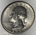1954-P & 1959-D SILVER WASHINGTON QUARTERS, BOTH AU, EXCELLENT CONDITION