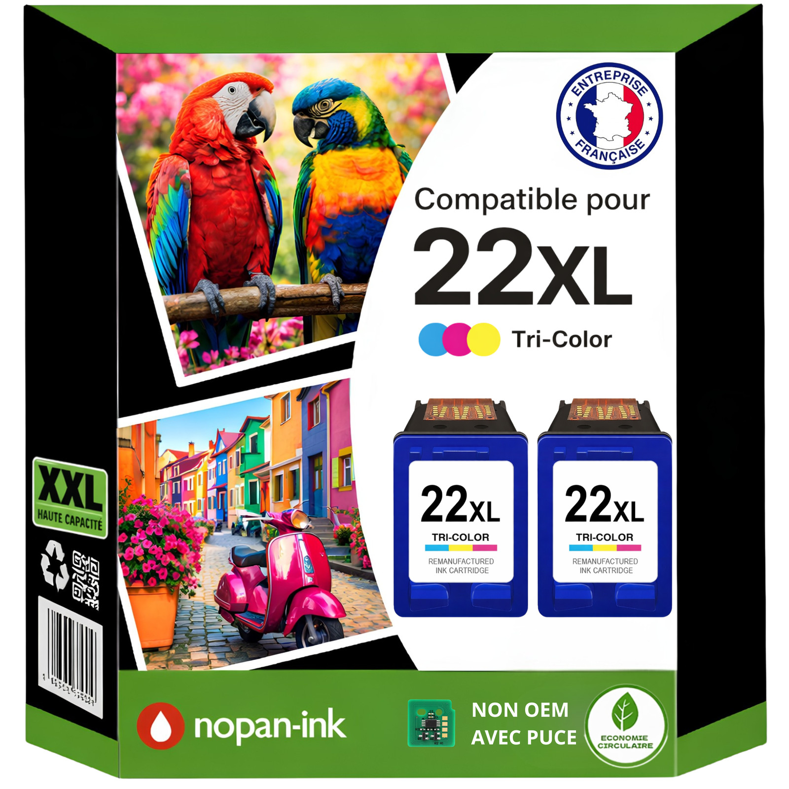 Cartouches HP 22XL C9352AE couleur pour imprimante jet d'encre haute capacité