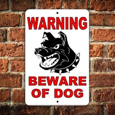 Beware Of Dog Metal Sign Dog Will Bite Security Keep Out Warning Do Not Enter