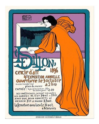Elegant Art Nouveau Wall Art Poster - Vintage Exhibition Design