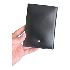 Montblanc Black Leather Bifold Passport Case Holder