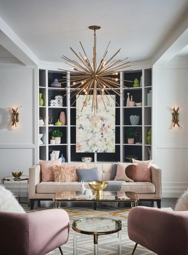 Fredrick Ramond FR43016 Gold Tryst 16-Light 42"W Sputnik Chandelier - Picture 2 of 5