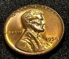 1958-D RD 1c Lincoln Wheat Cent BU Uncirculated Bronze Light Toning #072825-3