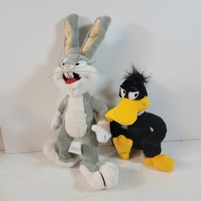 Vintage Bugs Bunny & Daffy Duck Plush Play By Play 1998