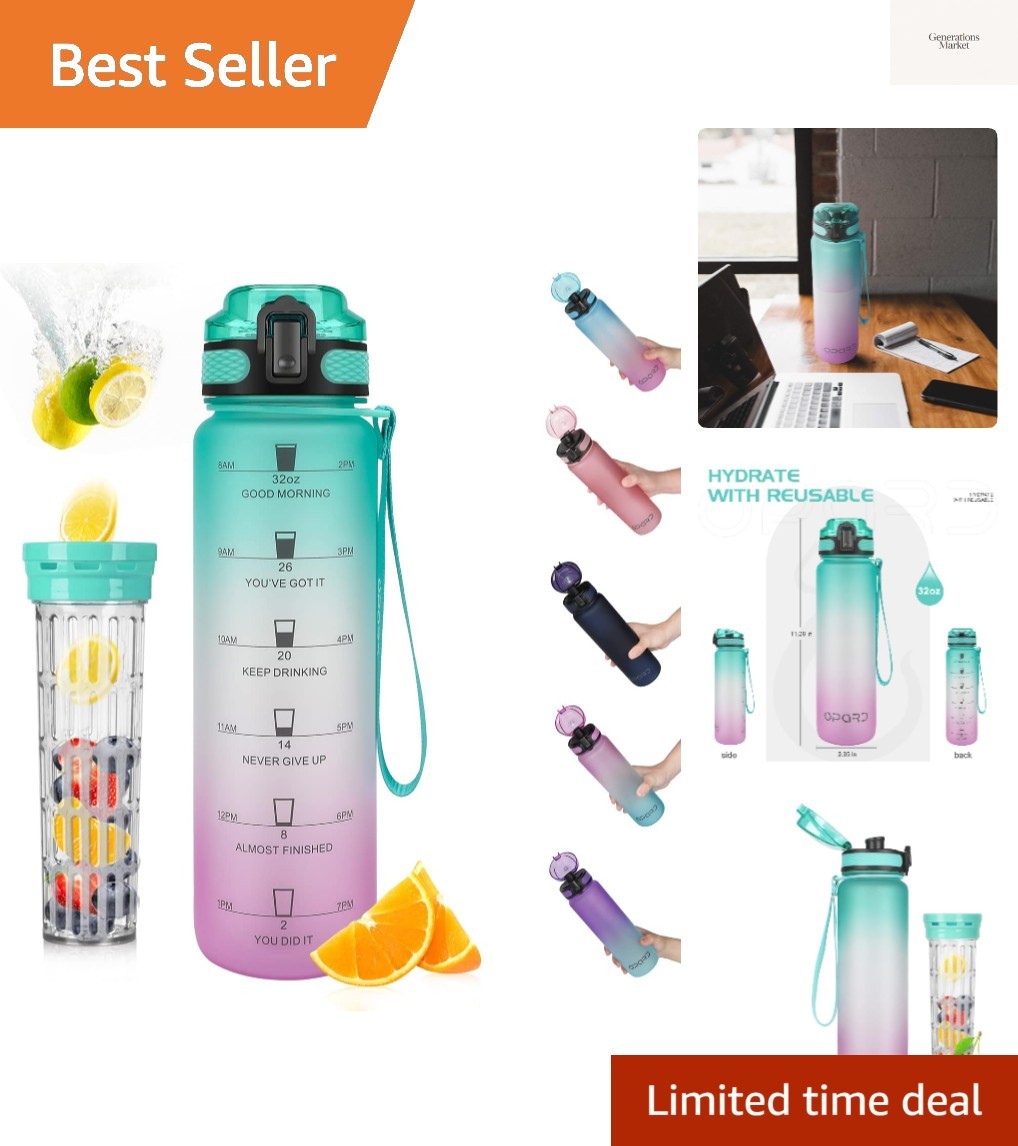 30oz/32oz Sports Water Bottle with Leak Proof Flip Top Lid BPA Free Tritan Re...