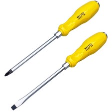 2-Piece Professional Screwdriver Set, 1 Phillips and 1 Flat Head, Non-Slip Ha...